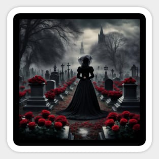 Woman In Black Sticker